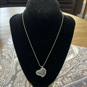 Silver Heart Pendant Necklace.  Lock it with magnetic clasp.